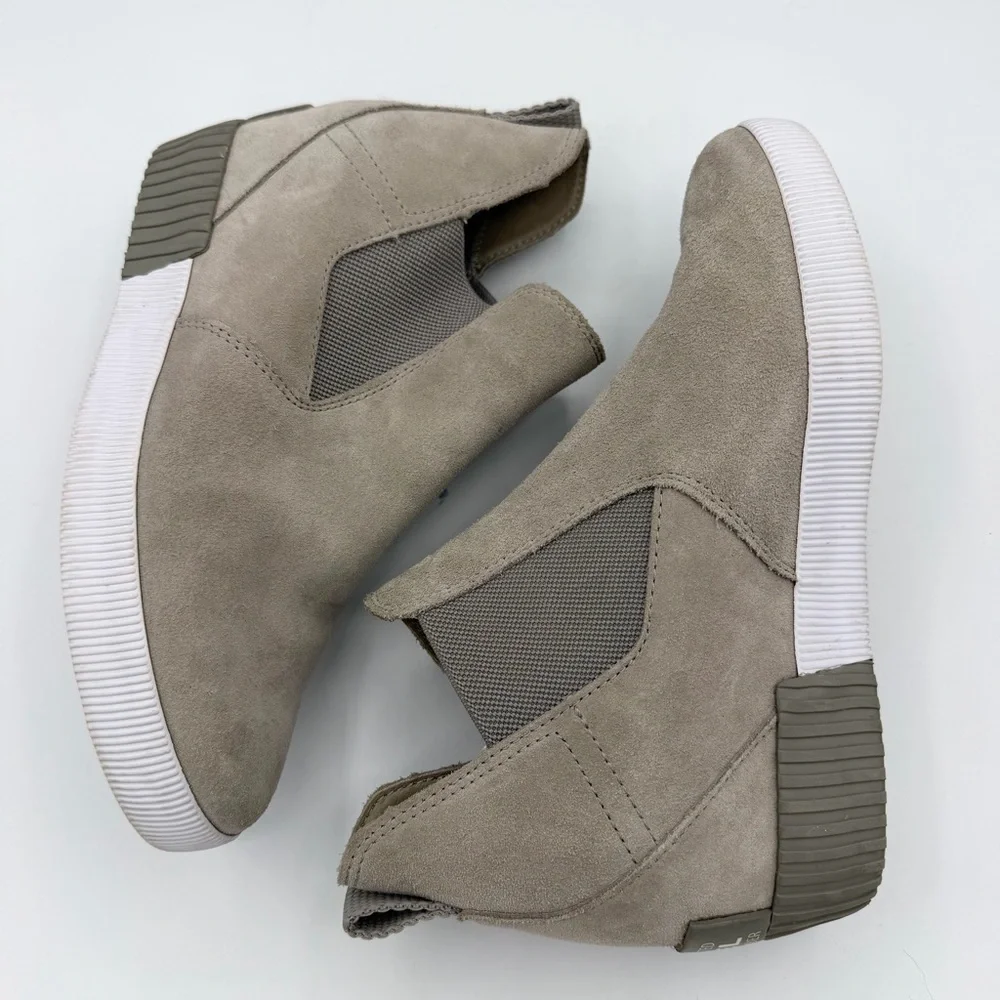 Sorel Out 'N About Slip-On Wedge grey suede shoes